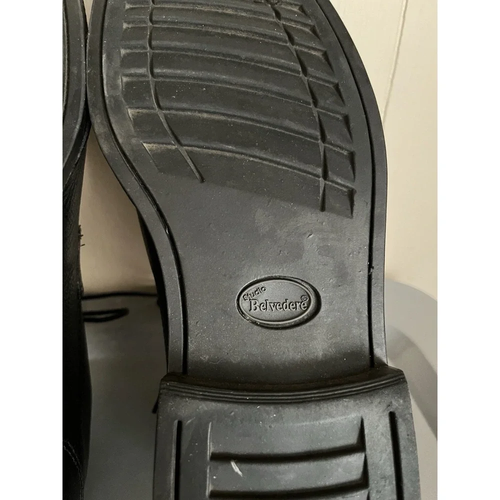 Studio Belvedere Black Leather Dress Shoes‎ Men's Size 10.5 D Duke Oxford